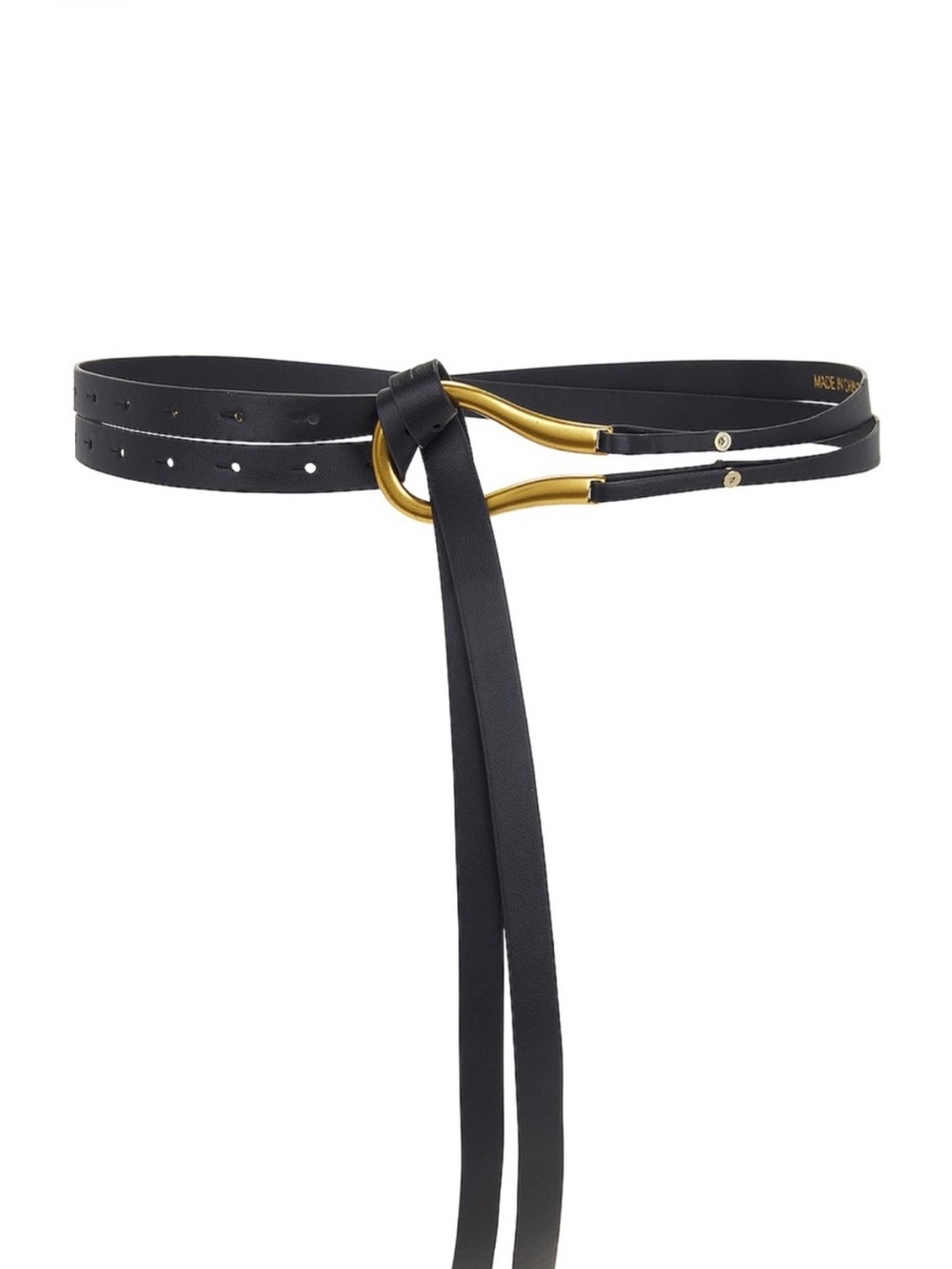 Black Wrap Belt with Gold Accent